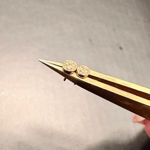 BVLA solid gold pave Threadless ends with CZ for nostrils or ears